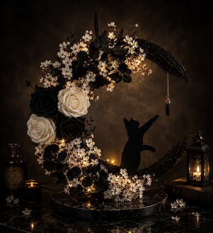 Handmade Cat Moon Wreaths